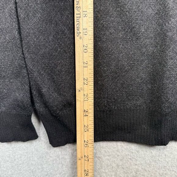 Polo by Ralph Lauren Mens Large Pullover 100% Merino Wool Sweater Gray V Neck - Picture 4 of 6